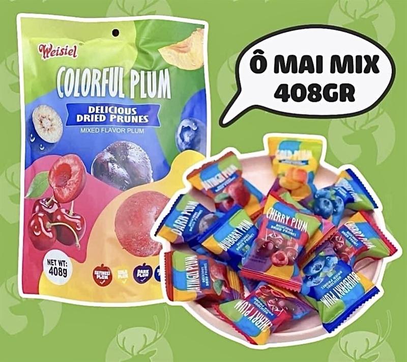 COMBO 5 GÓI Ô MAI MIX 5 VỊ GÓI 408G Chua Snack Ăn Vặt Food Vị Chua omai ximuoi