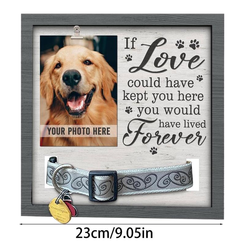 Product Introduction of Loving Message Photo Frame Pet Memorial Pictures Frame with Collar Clip for Dog Cats Lover Desktops Pictures Stand 35