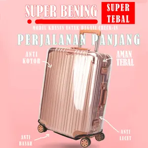 Cover Pelindung Koper TEBAL Sarung Koper Cover PLUS  Transparant PVC  20 24 28 inch 300 MICRON