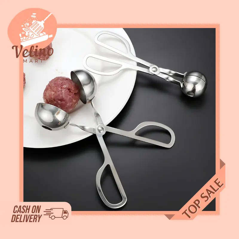Alat Pembuat Cetakan Bakso Meatball Scoop / Cetakan Bakso Bahan Stainless Anti Lengket / Scoop Cetakan Bakso Model Gunting 0