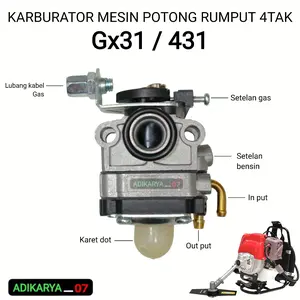 Carburator karburator mesin potong rumput 4TAK GX31 mesin potong rumput GX31 431 4TAK