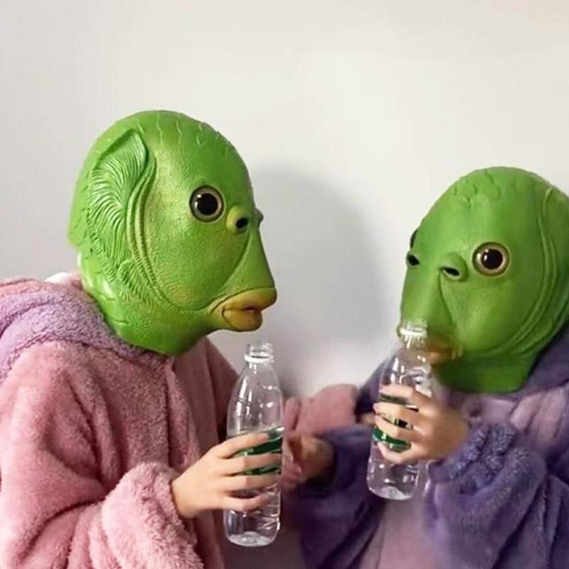 Mặt Nạ Đầu Quái Vật Thiết Kế Vui Nhộn Hình Cá Kỳ Lạ Và Ếch Xanh Kiểu Kẹp Tóc Mũ Đội Đầu Thích Hợp Cho Trang Phục Cosplay Và Anime N6D2