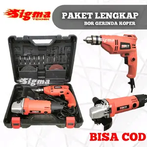 MESIN BOR DAN GERINDA LENGKAP KOPER TIGER SET BOR LISTRIK GERINDA LISTRIK BOR BOS GERINDA BOS
