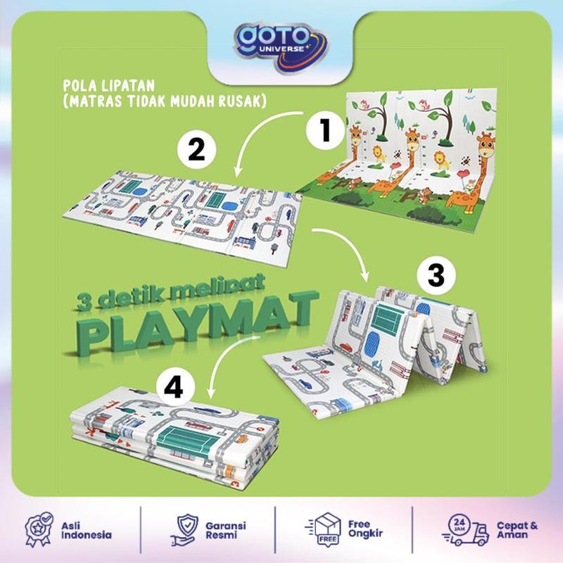 Goto [COD] Shiro Playmate Bayi Matras Lipat Playmat Anak Tebal 180x200 cm 5