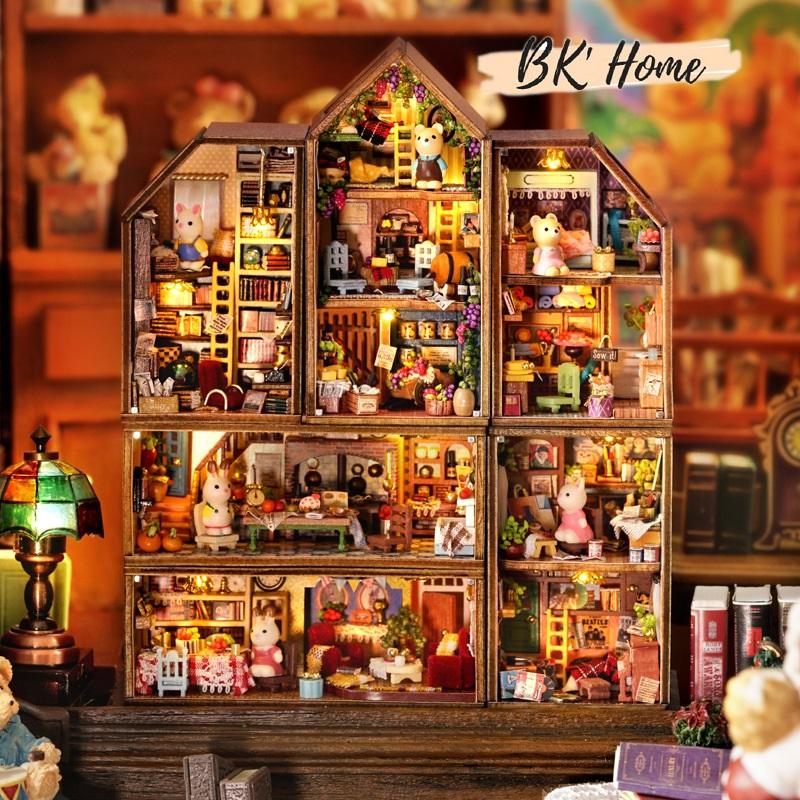 Mô hình căn hộ thỏ mini thu nhỏ tự làm DIY nhà búp bê CUTEROOM mã QH-001- QH-006 Toy Đồ Chơi