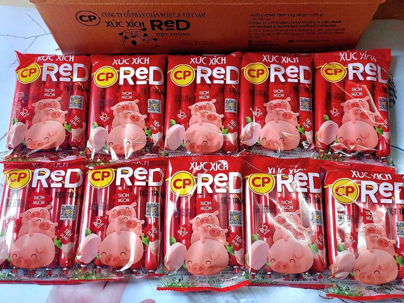 Combo 10 Gói Xúc Xích Heo CP Tiệt Trùng (mỗi gói 100g) - Chất lượng cao từ thịt heo và gà