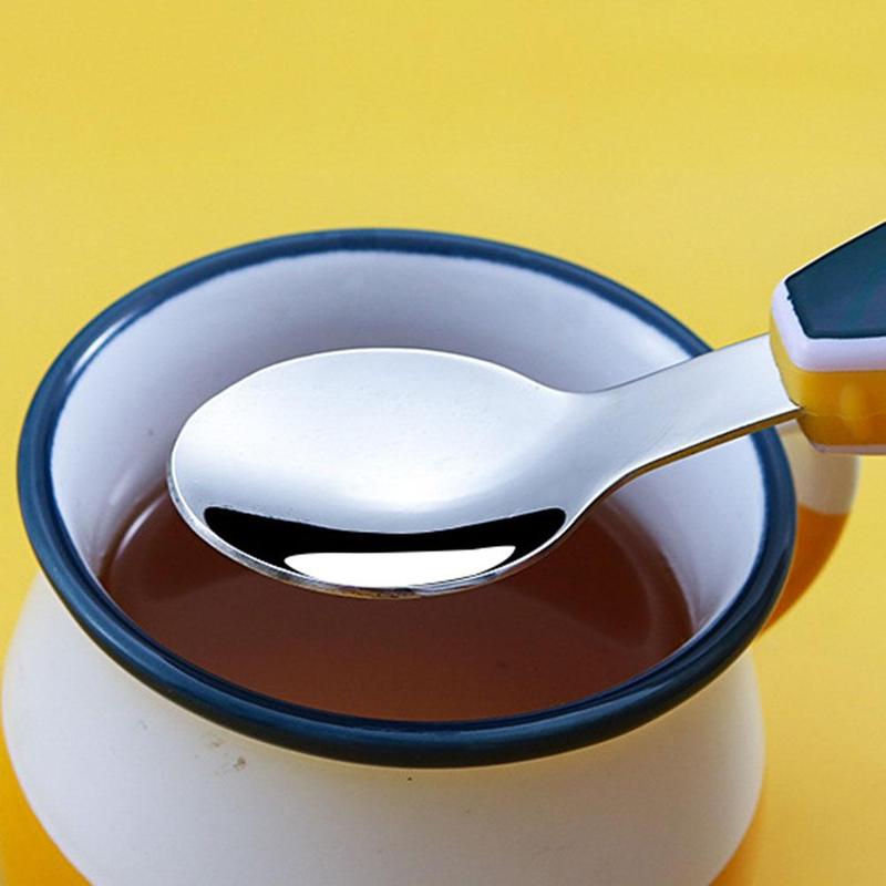 Product Introduction of 1 Set Cute Tableware Food Training Spoon Dessert Spoon For Children Feeding Spoon Fork Baby U0F6 33