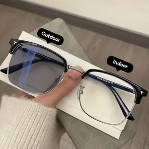 Kacamata Anti Radiasi Photocromic Pria Wanita Bisnis Bingkai Persegi