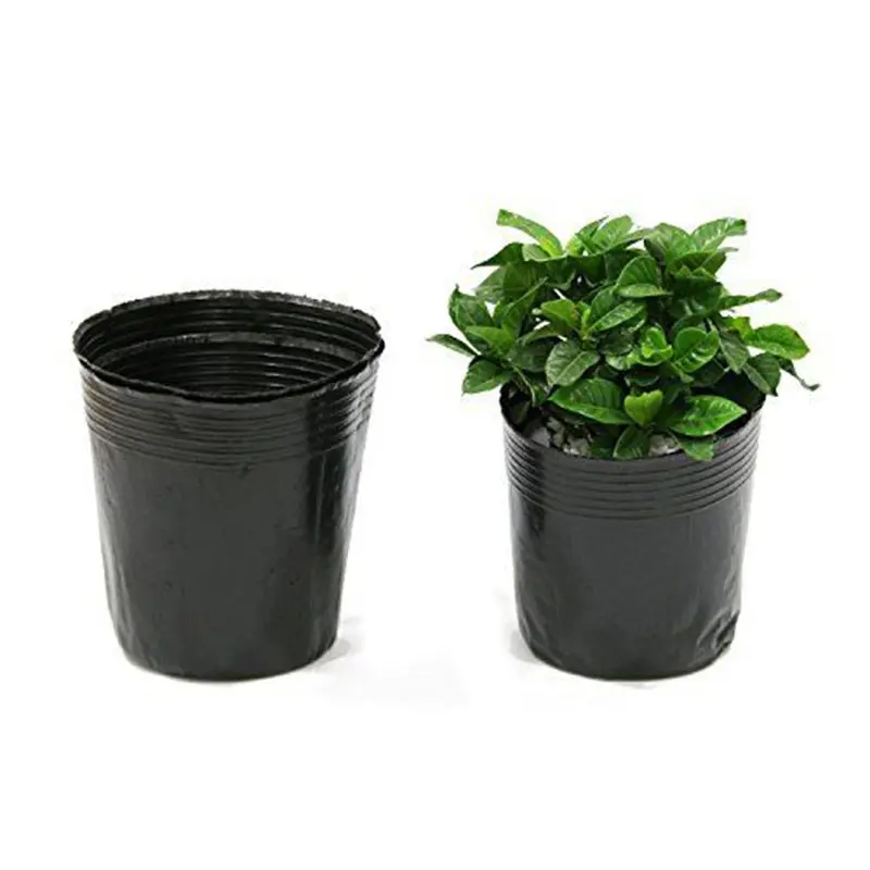 100pcs Garden Black Plastic Breathable Nutritional Plant Containers