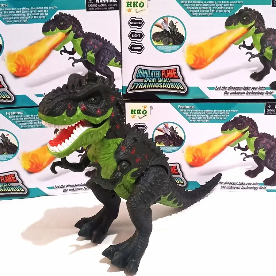 MAINAN DINO TREX DINOSAURUS T-REX SPRAY FLAME BISA KELUAR ASAP AN-3330