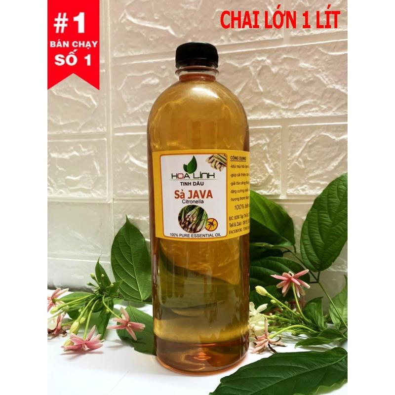  Tinh Dầu Sả Java xông phòng đuổi muỗi  Kiến Ba Khoang - 1 Lít   Tặng chai xịt nhựa 100ml  