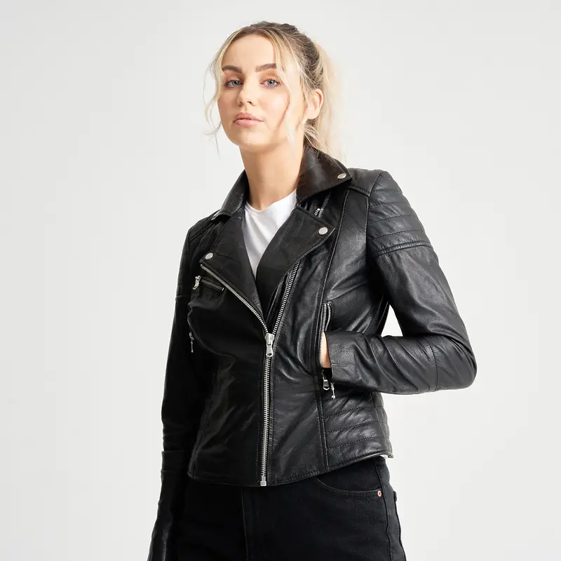 Clara - Women's Real Sheep Leather Jacket | Asymmetric | Womenswear Coats 0