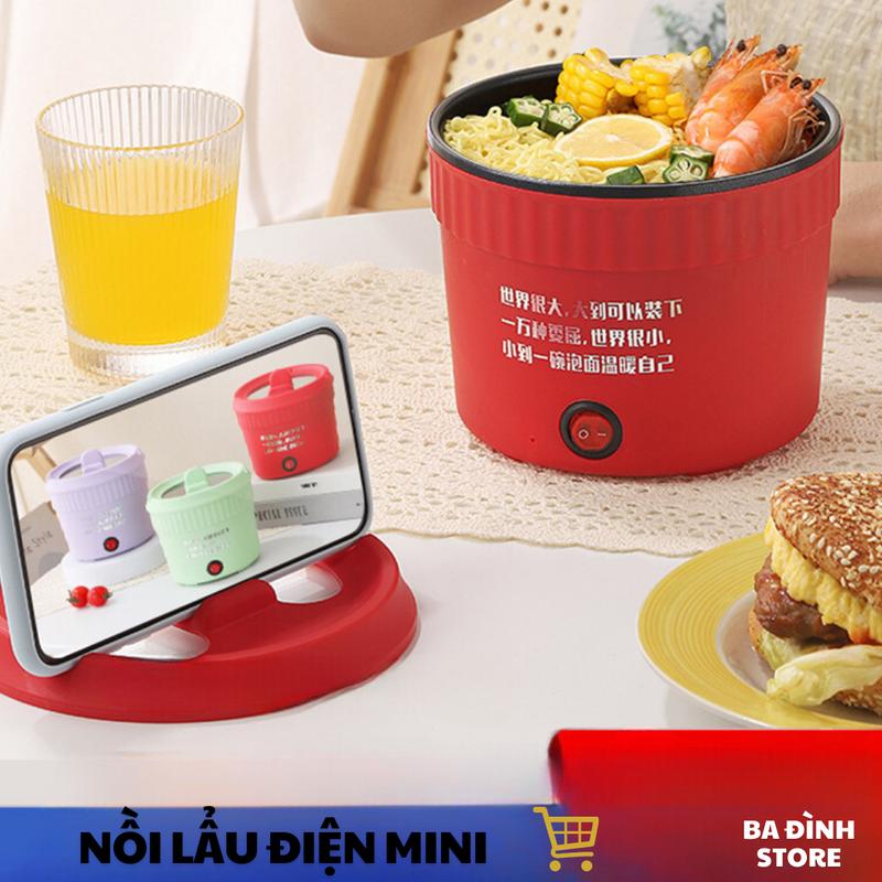 Nồi Lẩu Điện Mini NLCĐ Đa Năng Chống Dính Vân Đá Dung Tích 1,8L, Cốc Lẩu Cô Đơn Hot Có Thể Chiên, Xào, Nấu Mì Dễ Dàng Vệ Sinh