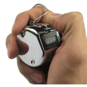Tasbih Zikir Manual Stainless / Penghitung antrian / hitung manual / tally manual counter Alat Penghitung Manual Hand Tally Counter 4 Digit