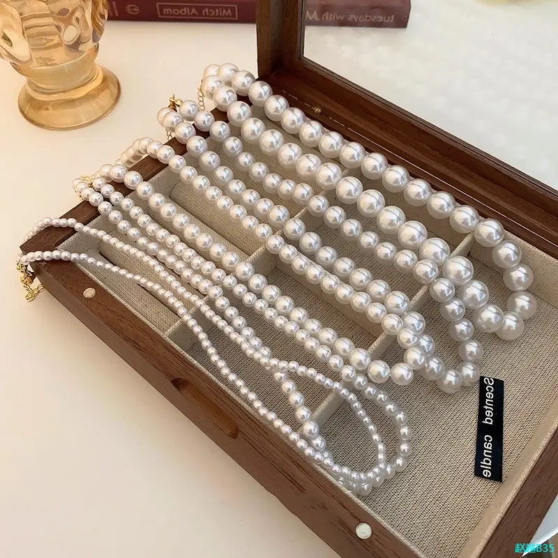 erouse23 ️Ganten️Vòng cổ retro với khí chất thanh lịch và dây chuyền xương đòn có độ bóng cao