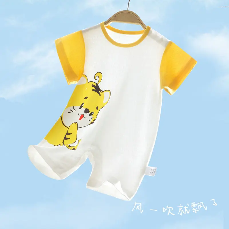 áo liền quần ngắn Tay Cho Trẻ Em, Chất Liệu Cotton Nguyên Chất, Bộ Ba Mảnh, Cho Bé Trai, Áo Jumpsuit Quần Lưới, Quần Áo Mùa Hè Cho Trẻ Em 2