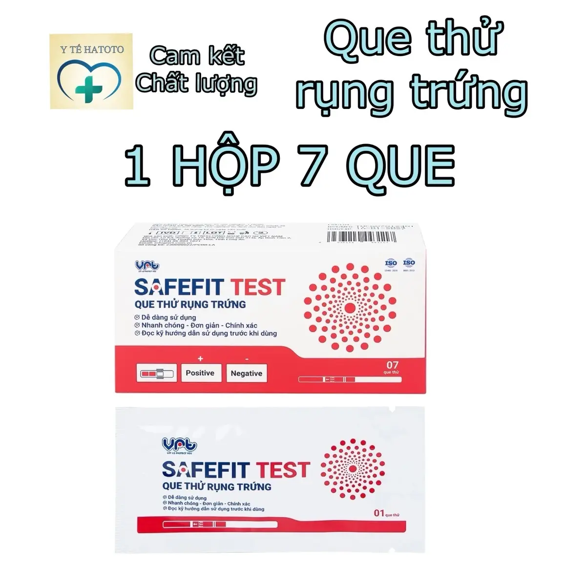 ￼7 Que thử rụng trứng Safefit Test dùng để xác định ngày rụng trứng (7 que)