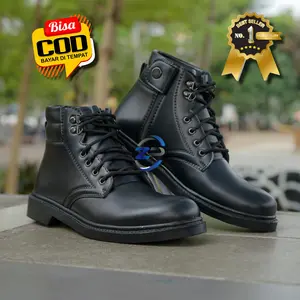 Sepatu Pria Resleting Security Satpam TNI Polri Hitam Kerja