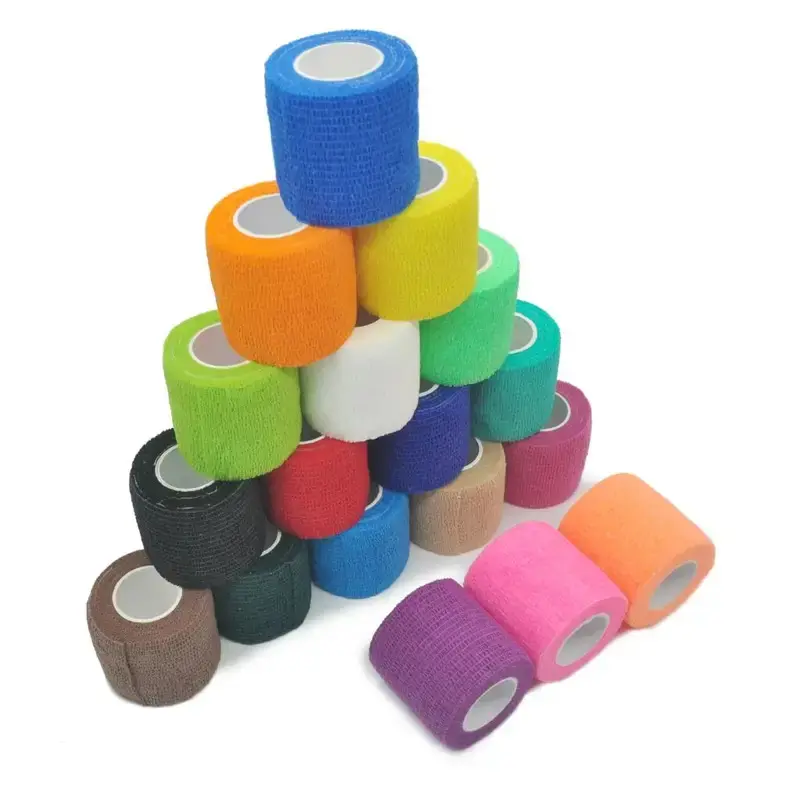 1/6Pcs 5cm Self Adhesive Tattoo Grip Bandage Elastic Non-woven Bandage Disposable Tattoo Bandage Grip Tape Finger Protection