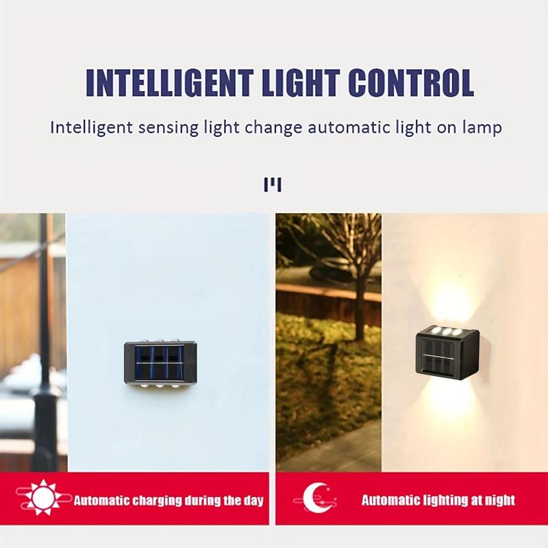 Outdoor Solar Wall Light, Waterproof LED Wall Mounted Light, Garden Wall Lamp, Exterior Light Fixture Gadgets for The Home Garden Patio Yard Fence Garage, Home Decor 8