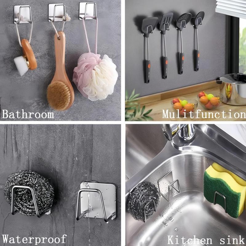 Product Introduction of Kitchen Sink Sponge Holder, 2 Counts Stainless Steel Sink Sponge Drain Rack, Kitchen Sink Accessories Storage Rack 4