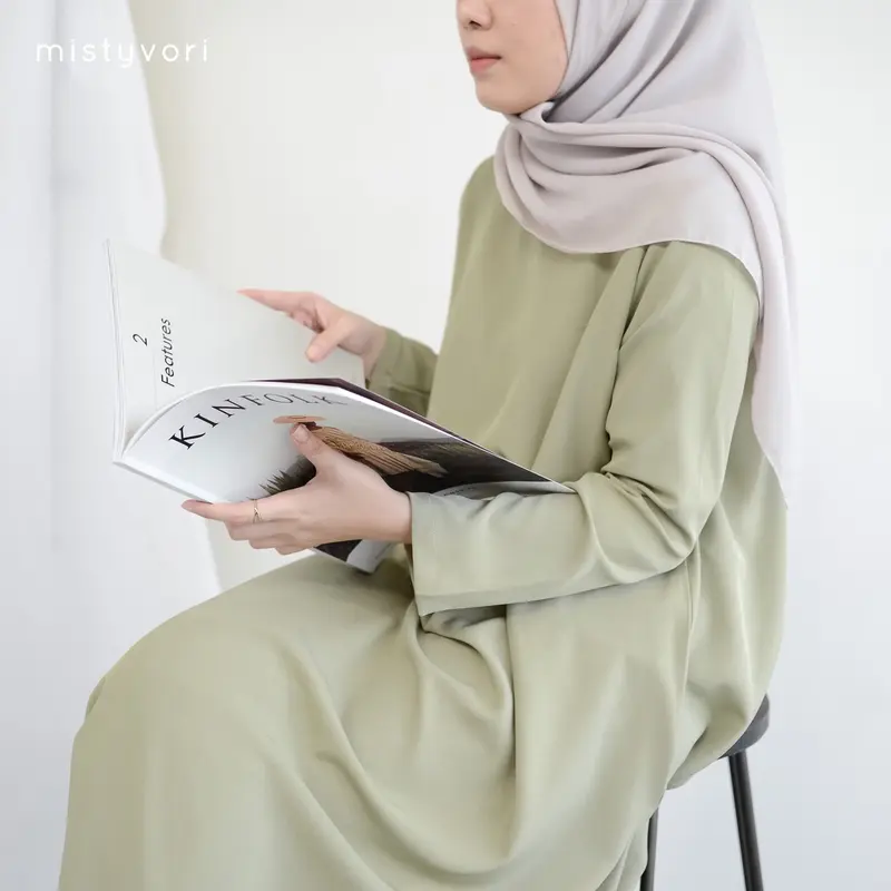 MISTYVORI | Irene Tunik Baju Wanita Basic Anti Kusut Polos Muslim Panjang Katun Soft Simple Formal Atasan Kasual Simple Casual Semi 5