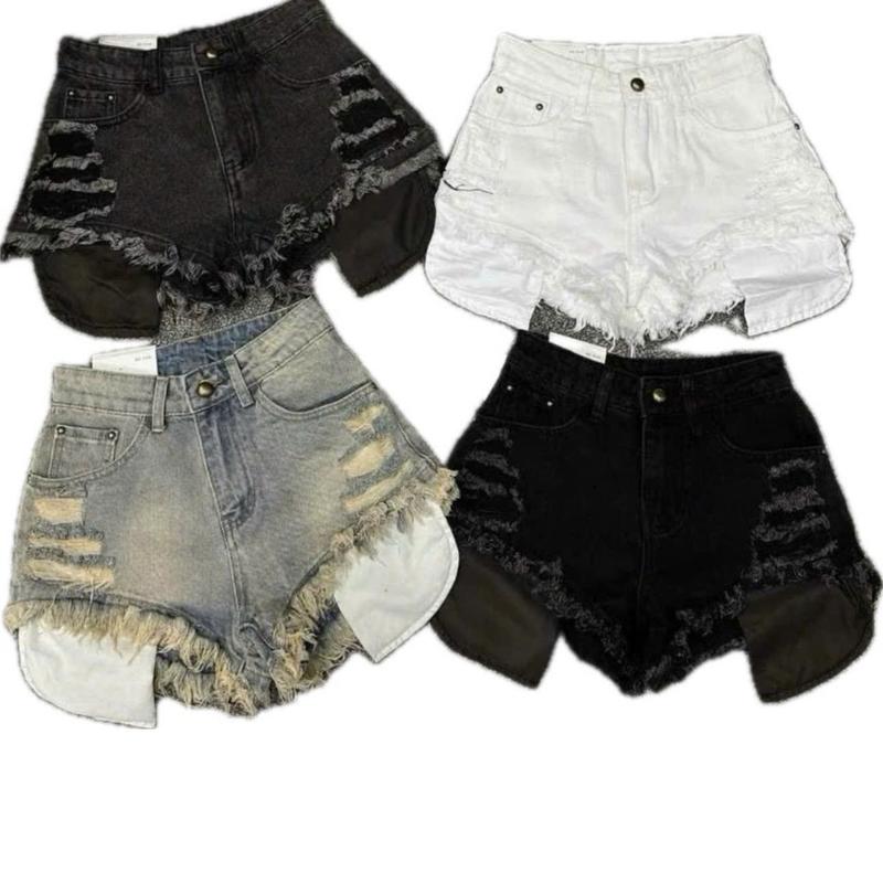 Hàng mới - Quần short kaki rách LỘ TÚI Quần short jean rách tua rua 1 cút kiểu dáng hack dáng tối đa - Nữ Women- Nghiên