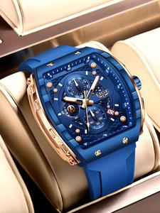 Reloj de Cuarzo Deportivo Impermeable para Hombre, Reloj Luminoso a la Moda con Pantalla de Calendario para Fiesta, Decoración de Ropa Diaria, Reloj Exquisito y Combinable con Todo para Regalo con Caja
