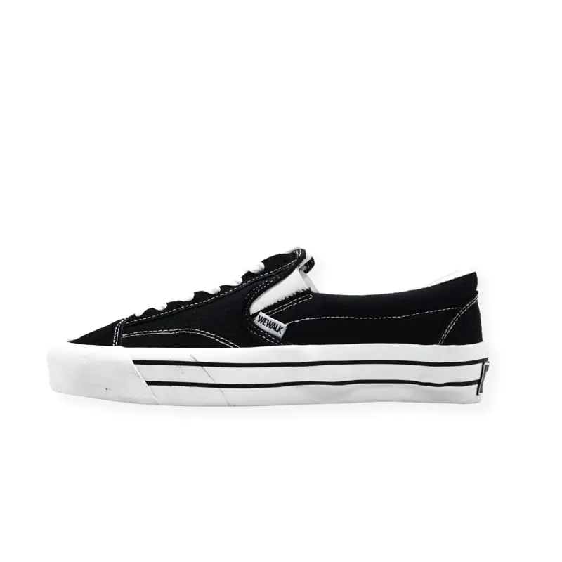 Sepatu Wewalk Footwear - Slip On Muaqad Black White Original Indonesia Flat Shoes Pria Sneakers Kerja 0