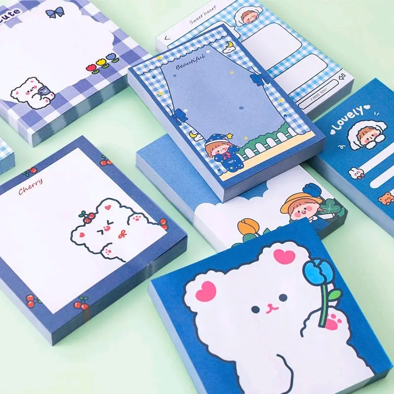STICKY NOTES MOTIF LUCU WARNA BIRU • SHARING ISI 20 LEMBAR • BAHAN JURNALING/SCRAPBOOK 3