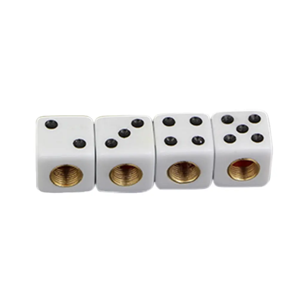 4 Pcs Dice Shape Car Truck Motocycle Cool Wheel Tire for Valve Stem Cover Cap