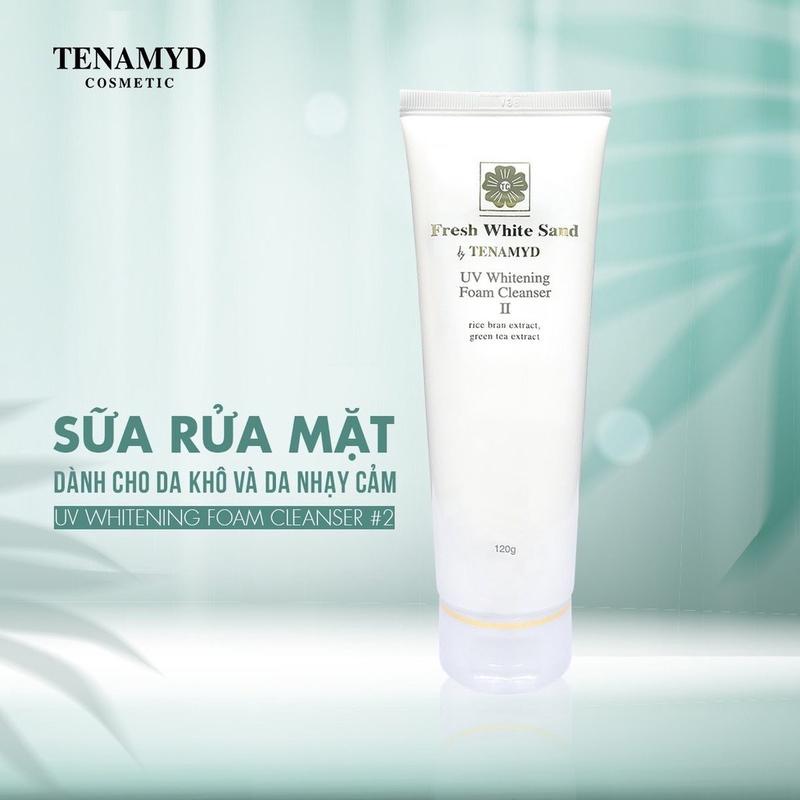 Sữa rửa mặt trắng da Tenamyd Fresh White Sand UV Whitening Foam Cleanser 120g chính hãng 2