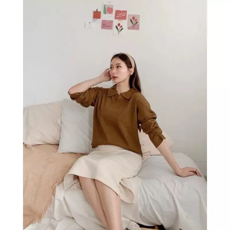 Blouse rajut wanki - collar knit korean style 4