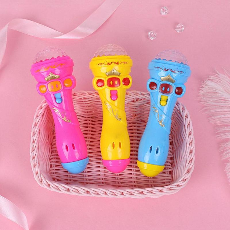 Product Introduction of Classic Flash Microphone Toys Mini Cute Music Karaoke Star Prop Light Mike Luminous Toys W4L1 N2C1 26