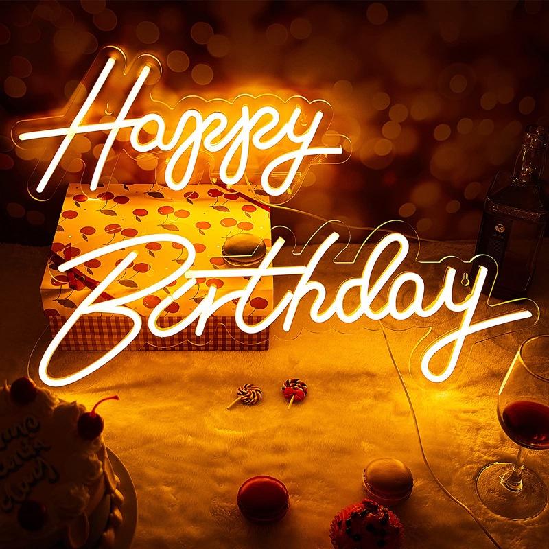 Đèn Trang Trí Led Neon Sign chữ Happy Birthday - Trang trí tiệc sinh nhật| , Nhận làm theo yêu cầu