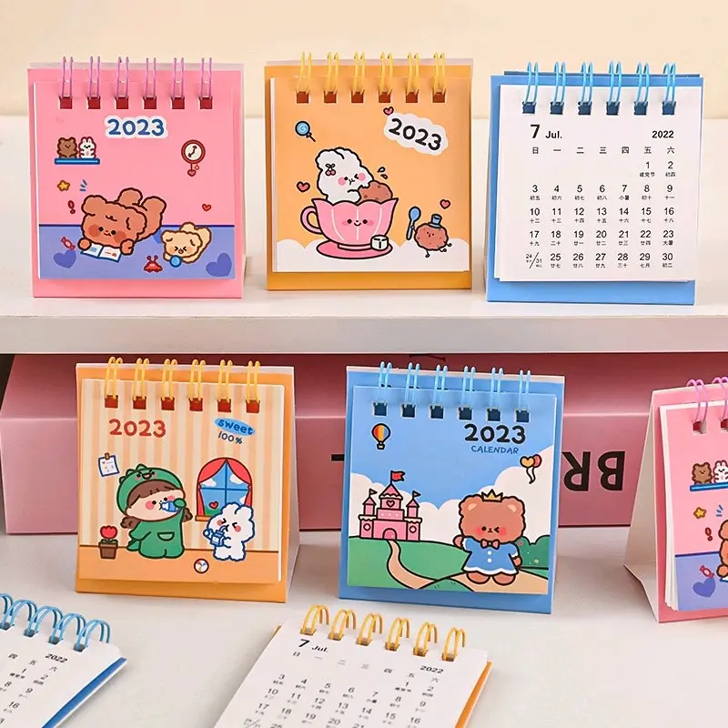 Kalender Duduk Mini 2025 Kalender Meja Motif Lucu Foto 2