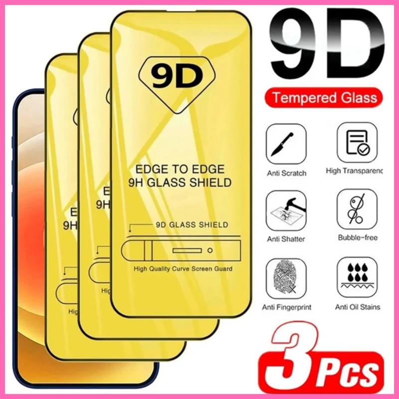 TechGuard 3 Chiếc Kính Cường Lực 9D Bảo Vệ Màn Hình Siêu Trong Suốt 9H Tương Thích iPhone 16 15 14 13 12 11 Pro XS XR X XS Max 7 8 Plus SE Chống Trầy Xước 