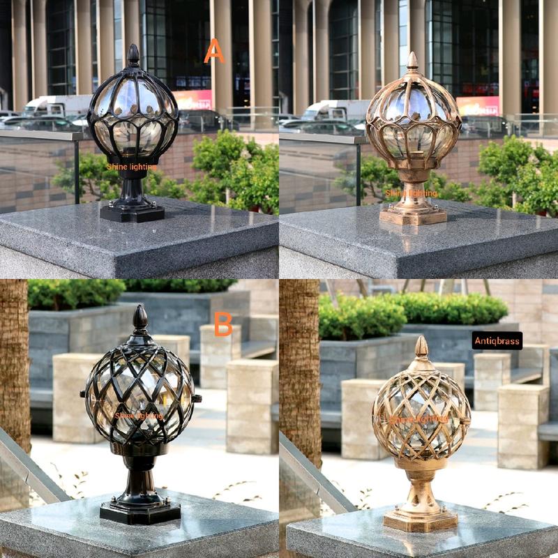 Lampu pilar klasik outdoor waterproof dinding pagar E27 0
