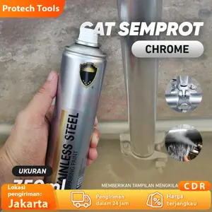 350 ML Cat Semprot Chrome Sapporo Chrome Spray Paint Anti Karat/catsten lis/pilok silver chrome/pilox chrome mengkilap/ Warna Stainless Cat Semprot Chrome 350ml Chrome Spray Pain Warna Chrome Krum Stainless Automotive Metallic Paint Chrome