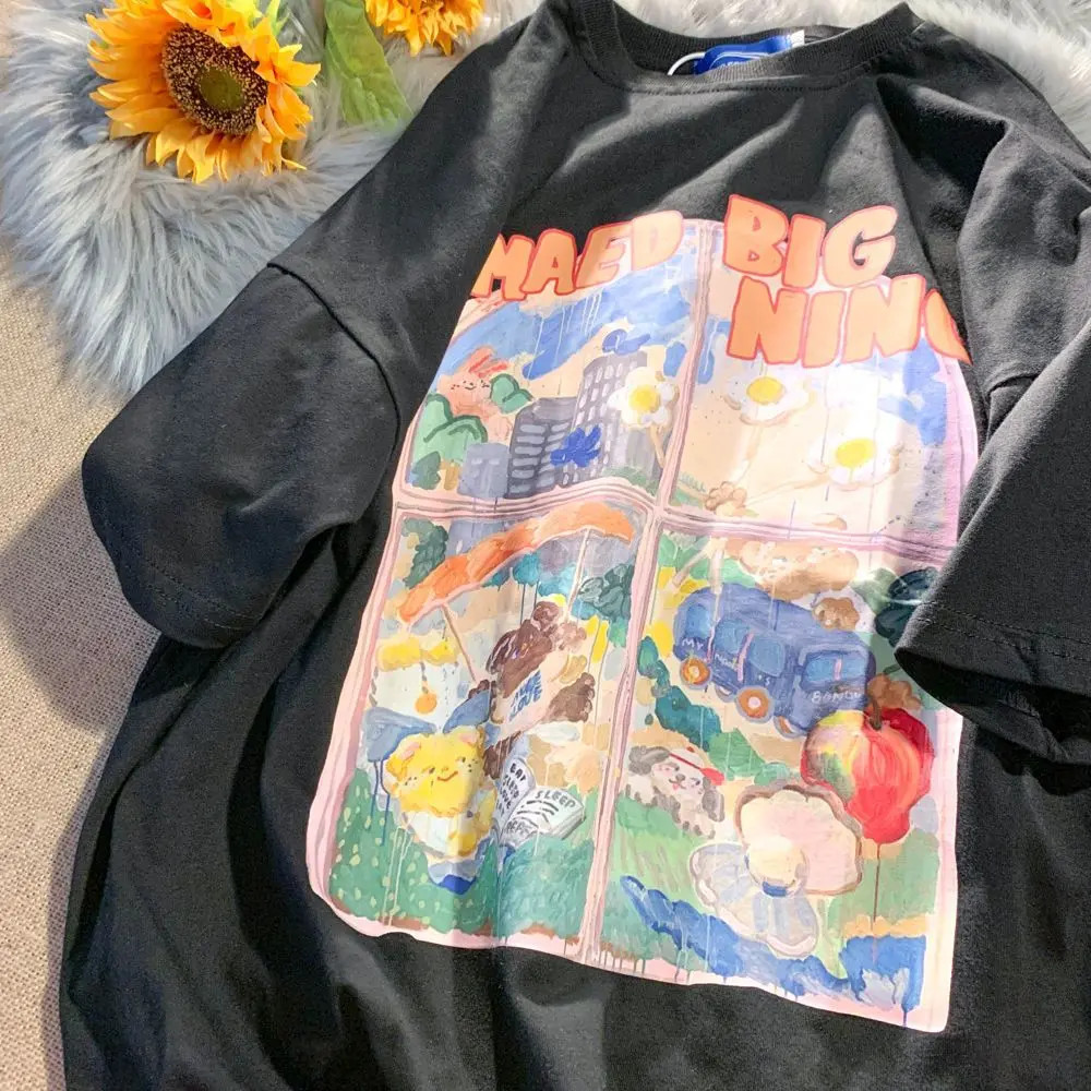 133 Salt Short Sleeve Women's 2022 New Fashion Design Sense Niche T-shirt Female Students Korean Style Loose Half Sleeve Ins Top Summer