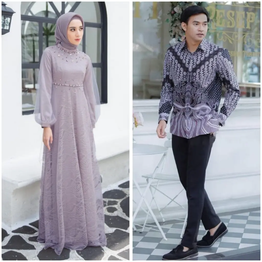 COUPLE NADINE DRESS KEMEJA BATIK Katun EXCLUSIVE GAUN PESTA KONDANGAN ENGAGEMENT MUSLIM BAJU LEBARAN BROKAT MEWAH ELEGAN