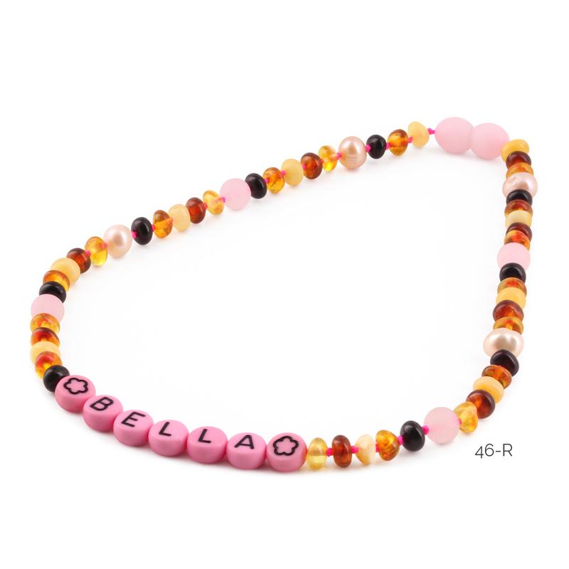 Kalung Amber CUSTOM NAMA untuk Bayi - Balita - Anak. Motif 38-R - Motif 46-R baltic  amber 4