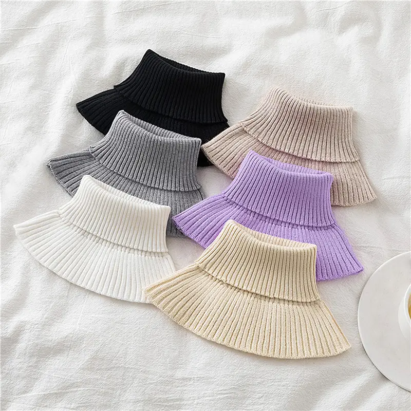 Scarf Turtleneck Neck Cover Classic Knit Stretch All-Match Autumn Winter Fake Collars