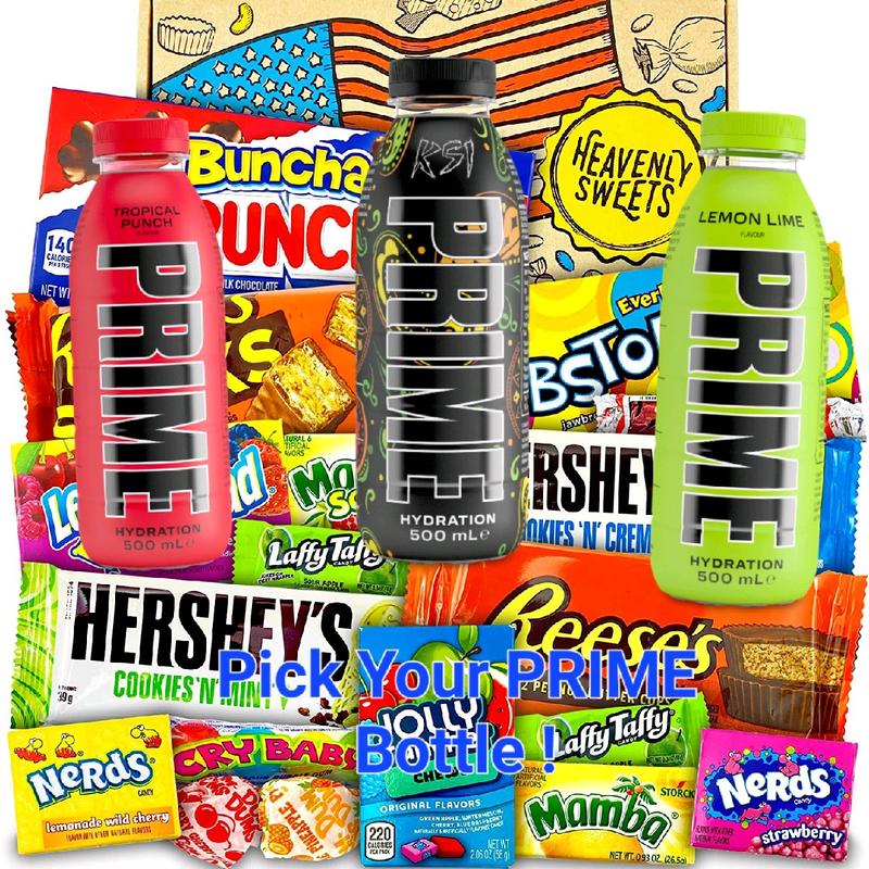 PRIME + AMERICAN CANDY DRINKS AND SNACKS