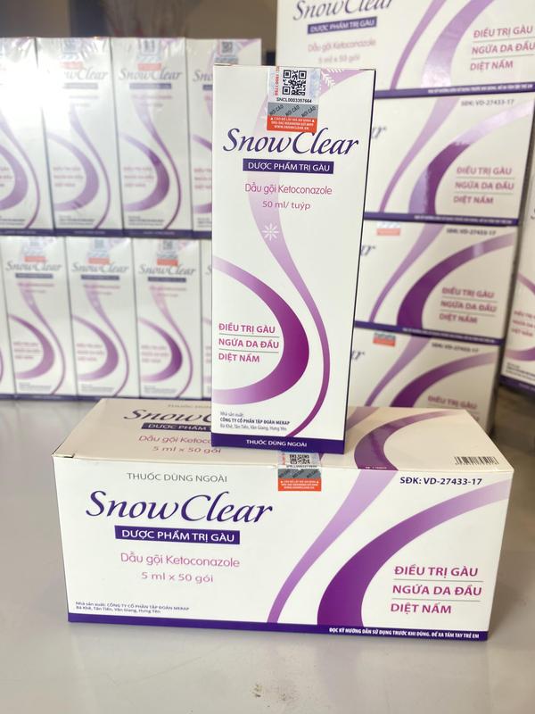 Dầu gội Snow Clear tuýp 50ml, SNOWCLEAR hộp 50 gói 5ml dùng khi nấm ngứa da đầu Nữ Women Dưỡng Tóc