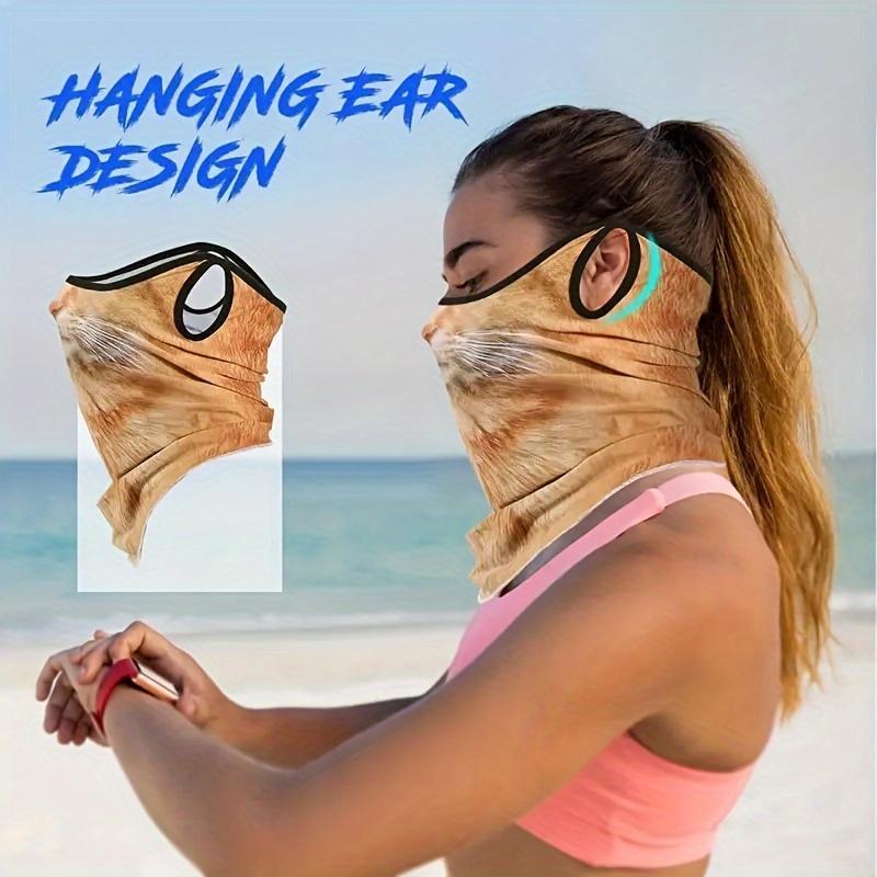 Breathable Quick Drying 3D Cat Pattern Full Face Neck Guard Sun Protective Mask, Outdoor Sports Cycling Face Mask, Motorcycle Accessories 2