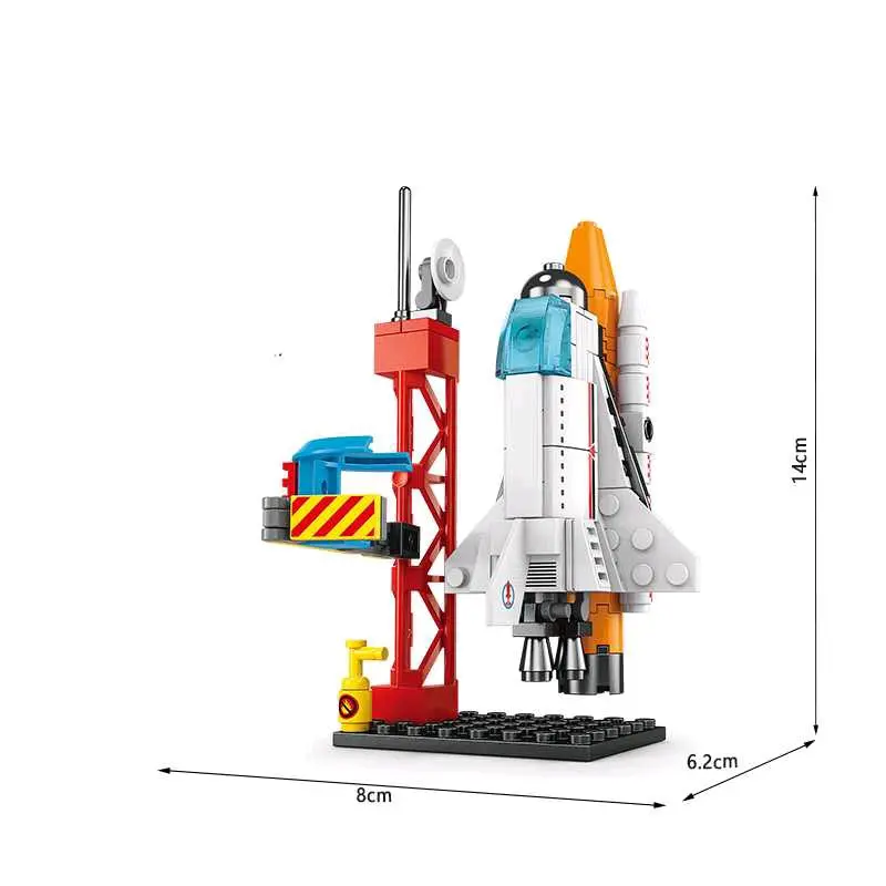 Mainan Rakit Blok Koleksi Pesawat Luar Angkasa Aerospace Rocket 107 Blocks Tinggi 14cm LELE BROTHER - 8858 Mainan Pendidikan Anak 2