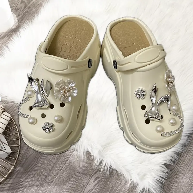 Dép sục nữ cross đế cao 7cm , sục nữ đế cao 7 phân, tặng kèm charm sticker ngẫu nhiên 0