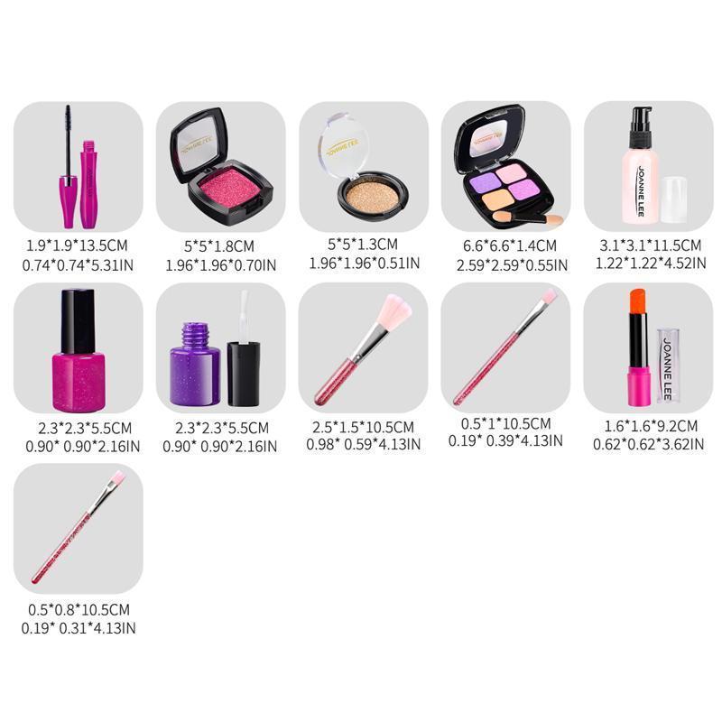 Product Introduction of Makeup Toy Set, 1 Box Simulation Makeup Toy with Storage Bag, Pretend Play Makeup Toy for Girls, Birthday Gift for Kids 1