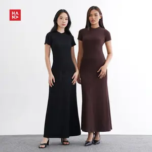 Hana Fashion - Nirina Long Dress/Dress Korean Panjang Casual Wanita/Maxi Dress - CD304